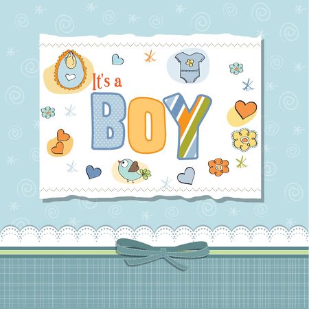 new baby boy shower cardのイラスト素材