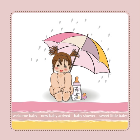 baby girl shower cardのイラスト素材