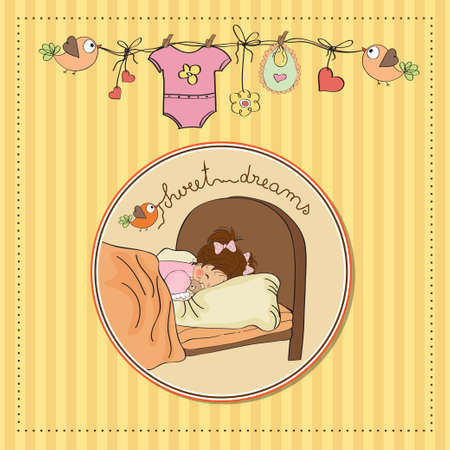 new baby girl arrivedのイラスト素材