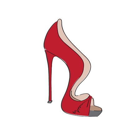 Shoes on a high heel isolated on white backgroundのイラスト素材