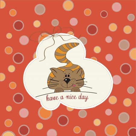 cute kitty wishes you a nice dayのイラスト素材