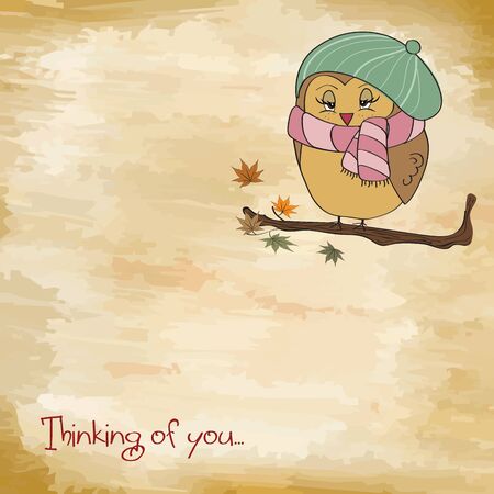 cute female bird on the branchのイラスト素材