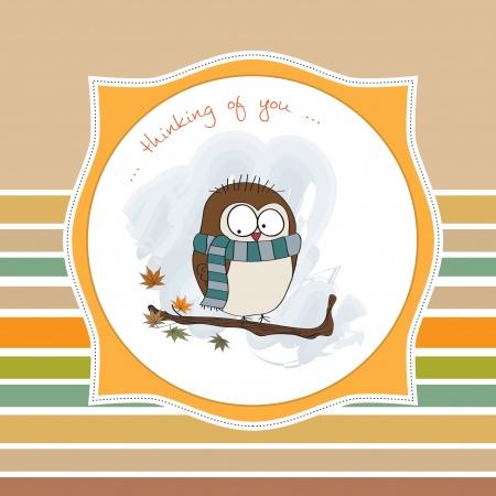 funny male bird with scarfのイラスト素材