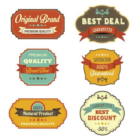 Set of vintage retro labels, illustration in vector formatのイラスト素材