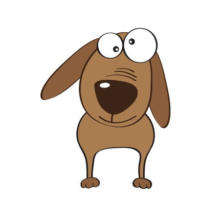 doodle dog cartoon, vector illustrationのイラスト素材