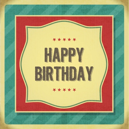 Vintage retro happy birthday card. Vector Illustration.のイラスト素材