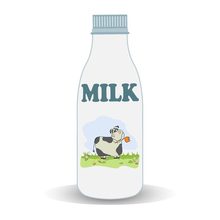 milk bottle, illustration in vector formatのイラスト素材