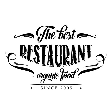 retro organic food restaurant poster, illustration in vector formatのイラスト素材