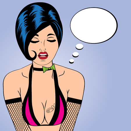 sexy horny woman in comic styleのイラスト素材