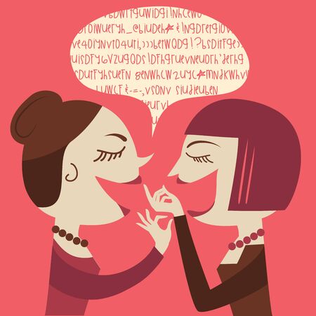 Gossiping Women, illustration in vector formatのイラスト素材