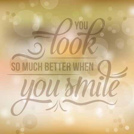 positive inspirational life quote on yellow blurred background, vector illustrationのイラスト素材