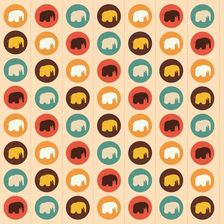Elephants seamless  pattern, vector formatのイラスト素材