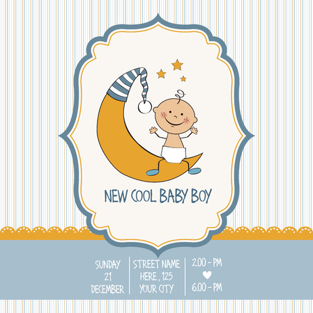 baby boy shower cardのイラスト素材