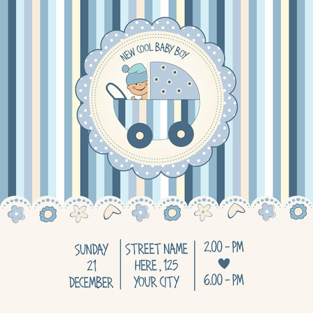 baby boy shower cardのイラスト素材