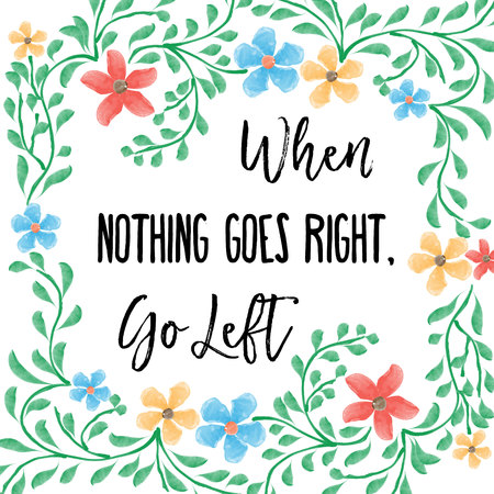 beautiful life quote with floral watercolor background, vector formatのイラスト素材