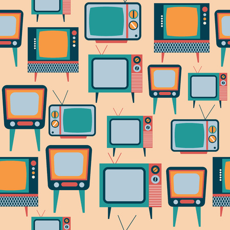 Pattern with retro tv