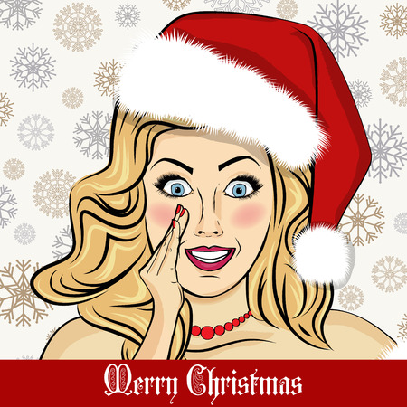 beautiful retro Christmas card with sexy Santa, vector formatのイラスト素材