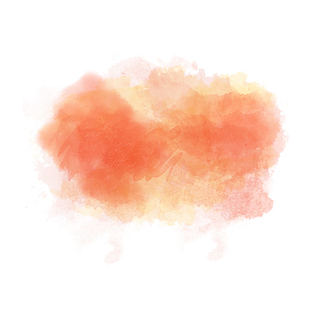 Yellow and red watercolor painted vector stain isolated on white background, vector illustration.のイラスト素材