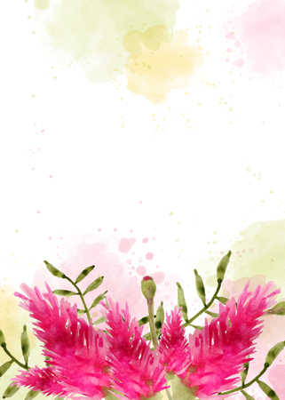 Beautiful hand painted floral background in watercolor style, vector formatのイラスト素材