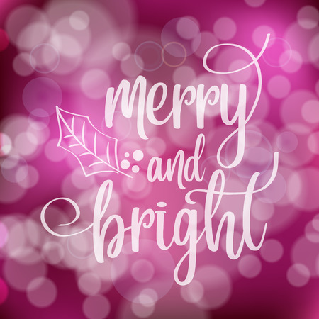 Merry Christmas and Happy New Year post card with lights. Vectorのイラスト素材