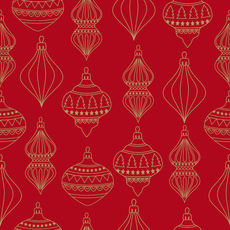 Christmas seamless pattern with Christms balls. Christmas background. Christmas wrapping paper. Vectorのイラスト素材