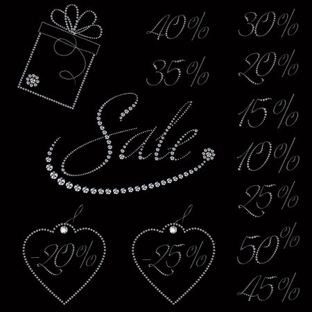 Festive diamonds Christmas items collection for Christmas sale bannersのイラスト素材
