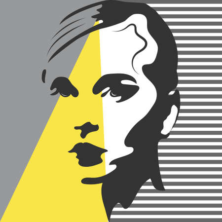 Fashion woman portrait. Vector silhouette. Art Illustration.のイラスト素材