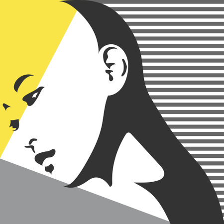 Fashion woman portrait. Vector silhouette. Art Illustration.のイラスト素材