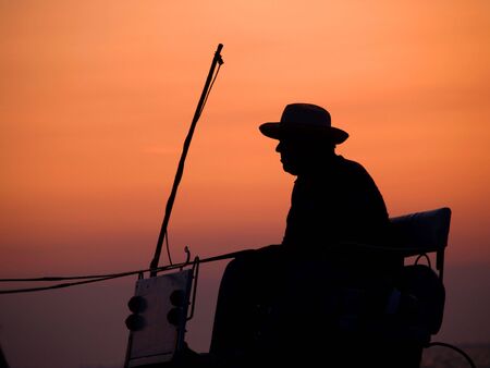 Cowboy in coachmanの写真素材