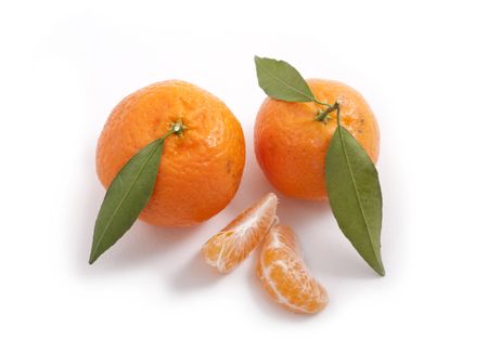 Tangerine fruit Isolated on white background.の写真素材