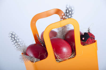 Basket with easter eggs