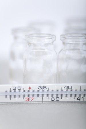 thermometer and pills の写真素材