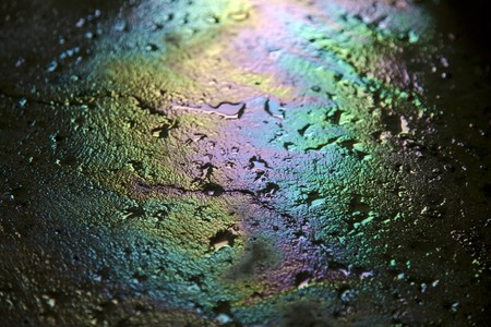 iridescence of oilの写真素材