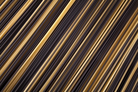 Black (spaghetti with cuttlefish ink) pasta mixed with regular pasta