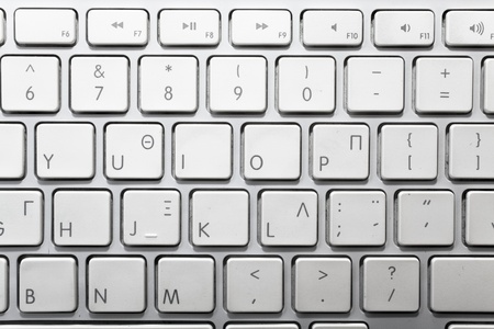 White notebook laptop - close up on a white backgroundの写真素材