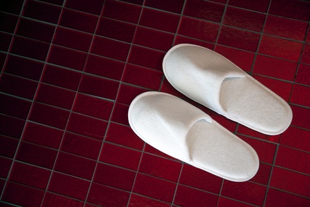 slippers in the bathroomの写真素材