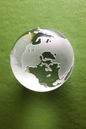 Earth Planet- crystal ball globe, engraved ornament