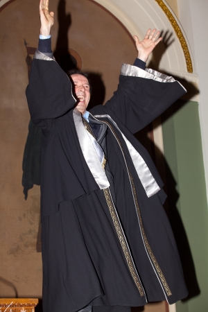 THESSALONIKI,GREECE - APRIL 4:Roberto Benigni, will be inaugurated as Honorary Lecturer of the Italian Language and Literature Department at the Aristotle University of Thessaloniki on April 4, 2012のeditorial素材