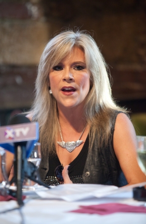 THESSALONIKI, GREECE - MAY 31: Samantha Fox at a press conference in a small bar in downtown and talks about the concert in order Chalkidiki on May 31, 2012 in Thessaloniki, Greece
のeditorial素材