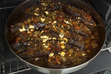 Imam Bayildi - The Imam Fainted. Stuffed eggplantの写真素材