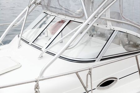White luxury private yacht - detailの写真素材