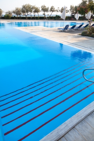 Swimming pool of luxury hotel in Alexandroupoli - Greeceのeditorial素材
