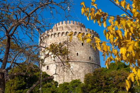 The white tower at Thessaloniki city in Greeceのeditorial素材
