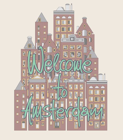 Welcome to Amsterdam. Vector illustration Eps 10のイラスト素材
