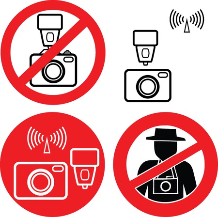 No photo camera vector signs isolated on white background. Vector illustration Eps 10のイラスト素材