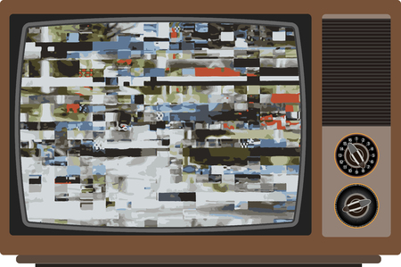 Old TV with bad signal. Vector illustration Eps 10のイラスト素材