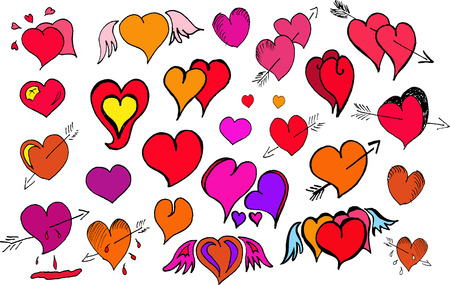 Collection of vector hearts for your design. Vector illustration Eps 10のイラスト素材