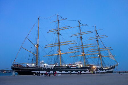 ALEXANDROUPOLIS, GREECE - APR 18, 2015: Old Russia's barque Kruzenshtern ex Padua, visit the port of...