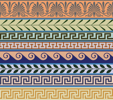 Set of Greek geometric bordersのイラスト素材