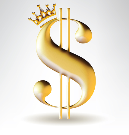 Dollar sigh with golden crownのイラスト素材